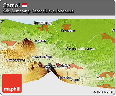 Physical Panoramic Map of Gamol