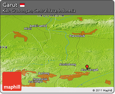 Physical Panoramic Map of Garut