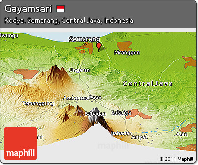 Physical Panoramic Map of Gayamsari