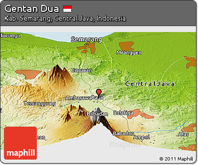 Physical Panoramic Map of Gentan Dua