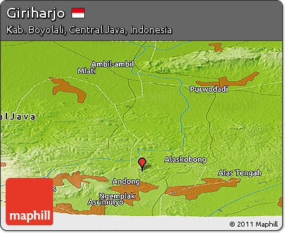 Physical Panoramic Map of Giriharjo