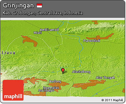 Physical Panoramic Map of Grinjingan