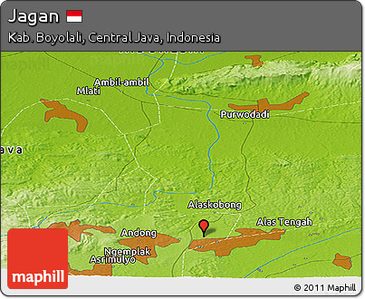 Physical Panoramic Map of Jagan