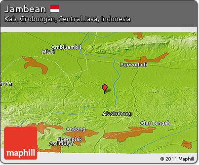 Physical Panoramic Map of Jambean