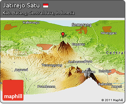 Physical Panoramic Map of Jatirejo Satu
