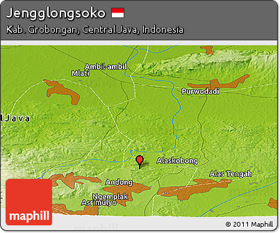 Physical Panoramic Map of Jengglongsoko