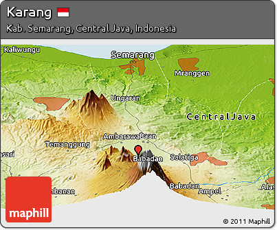 Physical Panoramic Map of Karang