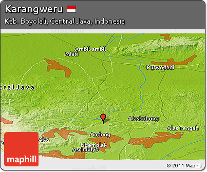 Physical Panoramic Map of Karangweru