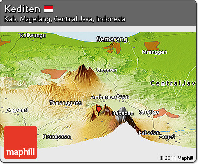 Physical Panoramic Map of Kediten