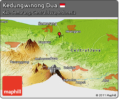 Physical Panoramic Map of Kedungwinong Dua