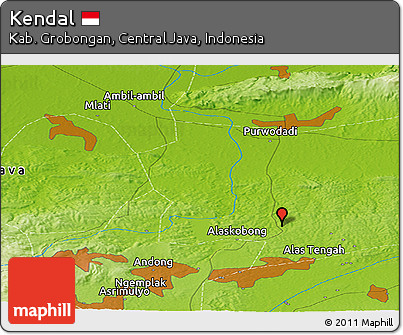 Physical Panoramic Map of Kendal