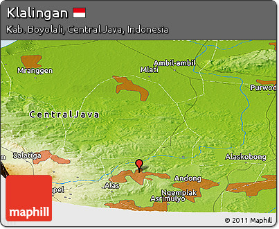 Physical Panoramic Map of Klalingan