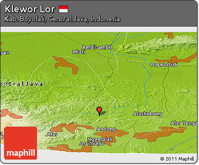 Physical Panoramic Map of Klewor Lor