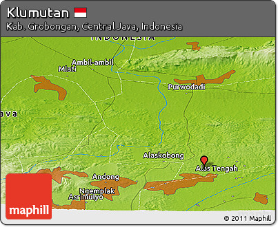 Physical Panoramic Map of Klumutan