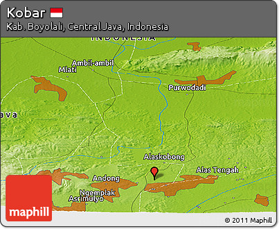 Physical Panoramic Map of Kobar