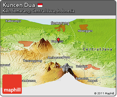 Physical Panoramic Map of Kuncen Dua