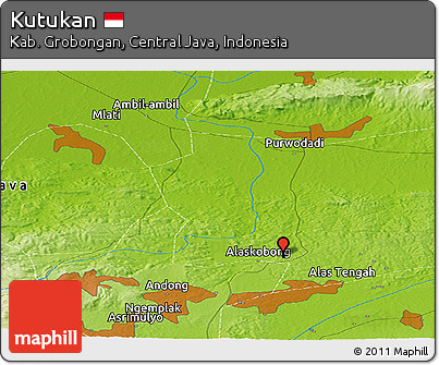Physical Panoramic Map of Kutukan