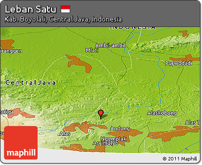 Physical Panoramic Map of Leban Satu