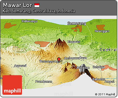Physical Panoramic Map of Mawar Lor