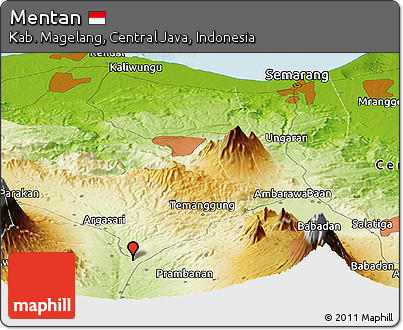 Physical Panoramic Map of Mentan