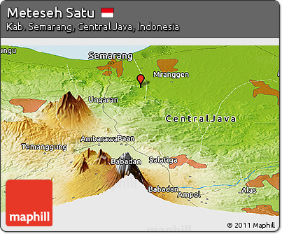 Physical Panoramic Map of Meteseh Satu