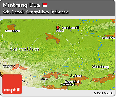 Physical Panoramic Map of Mintreng Dua
