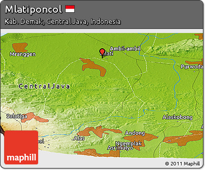 Physical Panoramic Map of Mlatiponcol