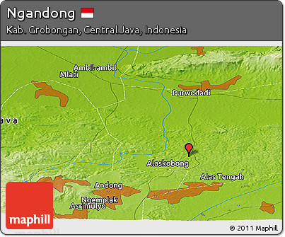 Physical Panoramic Map of Ngandong
