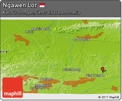 Physical Panoramic Map of Ngawen Lor