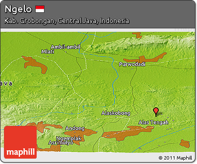Physical Panoramic Map of Ngelo