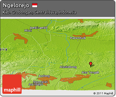 Physical Panoramic Map of Ngelorejo