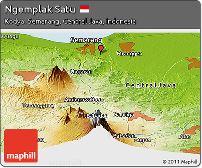Physical Panoramic Map of Ngemplak Satu