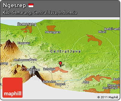 Physical Panoramic Map of Ngesrep