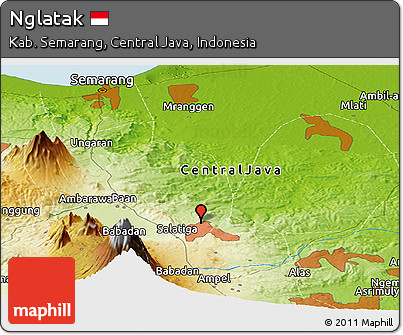 Physical Panoramic Map of Nglatak