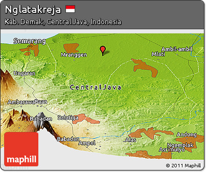 Physical Panoramic Map of Nglatakreja
