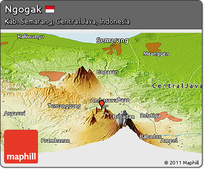 Physical Panoramic Map of Ngogak
