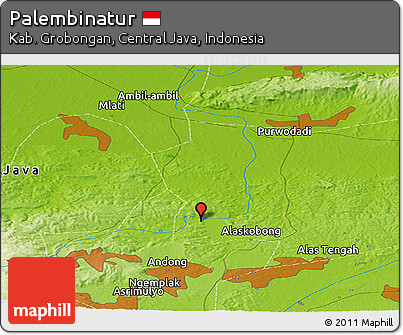 Physical Panoramic Map of Palembinatur