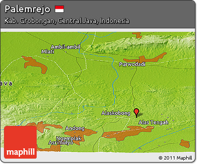 Physical Panoramic Map of Palemrejo