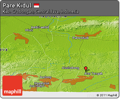 Physical Panoramic Map of Pare Kidul