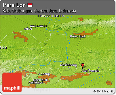 Physical Panoramic Map of Pare Lor