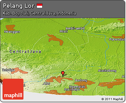 Physical Panoramic Map of Pelang Lor