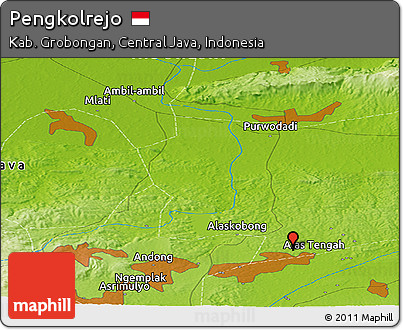 Physical Panoramic Map of Pengkolrejo