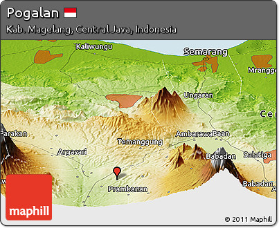 Physical Panoramic Map of Pogalan