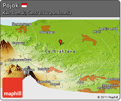 Physical Panoramic Map of Pojok