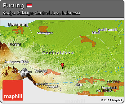 Physical Panoramic Map of Pucung