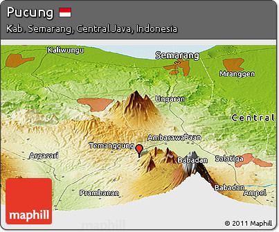 Physical Panoramic Map of Pucung