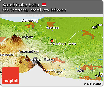 Physical Panoramic Map of Sambiroto Satu