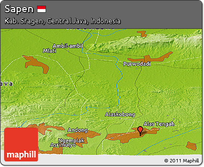 Physical Panoramic Map of Sapen