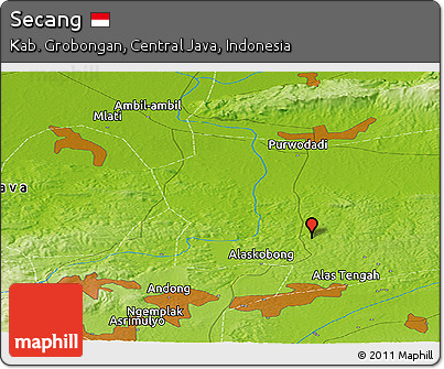 Physical Panoramic Map of Secang