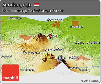 Physical Panoramic Map of Sendangrejo